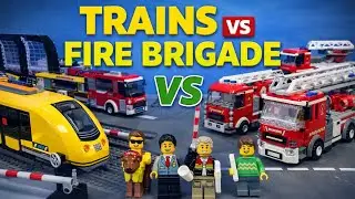 🚆 LEGO Train vs Fire Truck 🚒 | Railway Crossing Rescue | Kids Fun Video -Ravi Cool Dube 