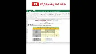 How And Where We Can Use Countblank Function in Excel #Shorts