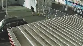 Proactive Video Monitoring Example - Unassuming Biker Tries to Gain Entrance