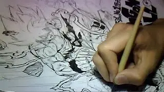 Yusuke Murata drawing OPM manga #74