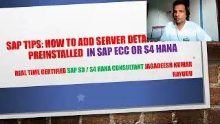 Sap Tips how to add sap server details for preinstalled sap ecc or s4 hana