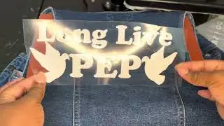 How to apply press pictures vinyl to blue jean jacket pants customized your denim with an image