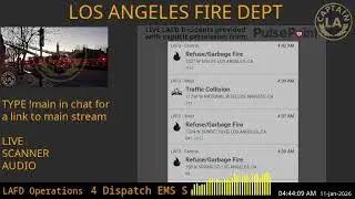 LAFD - *LIVE* Los Angeles Fire Department SCANNER Radio // FIRE & EMS // 10-Jan-2026 // LA CAPTAIN