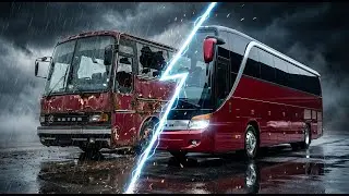 ASMR Bus Restoration Full Rebuild of Deep Red Setra S 215 HD (1983) from Abandoned Condition To New