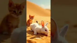 Cat Saves Rabbit 🐱🐰 #CuteAnimals #AnimalRescue  #Cat #Rabbit