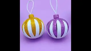 How To Make Beautiful Glitter Foam Sheet Christmas Balls | DIY Christmas Balls Using Foam Sheets 🌲❄