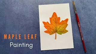 Easy Maple Leaf Painting 🍁| Autumn Leaf Painting #mapleleaf #watercolor #fallleaves
