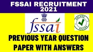 Fssai Previous Year Question Paper 2019 | solved | Tamil