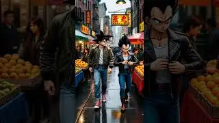 Goku walking with Vegeta through Chinatown on Canal Street