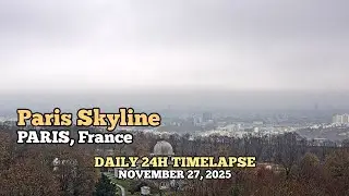 Paris Skyline - Daily Timelapse: November 27, 2025 [Meudon Observatory, Paris, France]