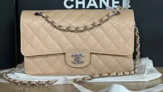 Chanel Medium Classic Beige Caviar 2023