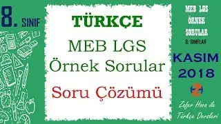 LGS Örnek Soru Çözümleri | Türkçe Dersi | Kasım 2018 MEB