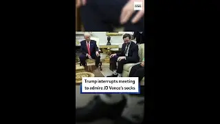 Trump interrupts meeting to admire JD Vance&rsquo;s socks