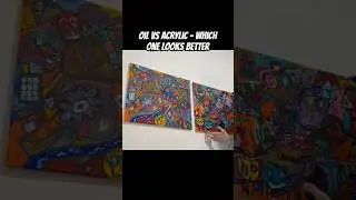 Oil vs Acrylic - The Final Reveal #artchallenge #paintingcomparison #satisfying