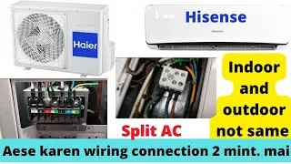 Split ac indoor to outdoor wiring,/Split ac outdoor connection,