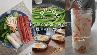 London home cooking vlog Summer Vol.5 || Scotch Eggs | Pickled Radish & Carrots | Nem Nuong