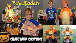 Pokemon Halloween Costume - Charizard!  Trick or Treat 4 wheeler ?!?!