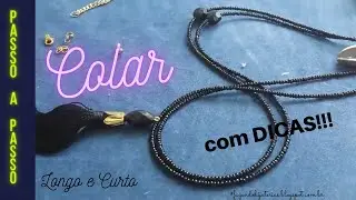 Colar longo de miçangas