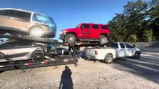 Hummer loaded on Kaufman ez4(car hauler rates)#hotshot #carhauler 