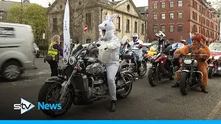 Bikers parade through streets in first Easter Egg Run since pandemic