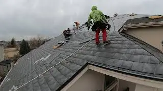 Euroshield Rubber Roofing Hail Proof Gray Vermont Slate Time Lapse Installation in Colorado