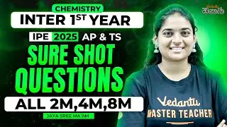 Inter 1st Year Chemistry IPE 2025 🔥 2M, 4M, 8M Questions | AP & TS | Vedantu Telugu