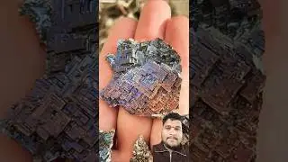 Cooking Bismuth Crystals in my Kitchen😱 #crystals #diy #physics#shorts #viral #crystalpacking