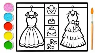 Dress Coloring Book | Fun & Easy Art for Kids 🎨|Easy Dress Coloring for Kids | Art & Creativity