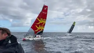 D&eacute;part Transat en double en Figaro &agrave; bord du catamaran Guyader