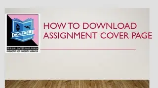 How to Download OSOU Assignment Cover Page //Assignment  Front page //OSOU Assignment Front page
