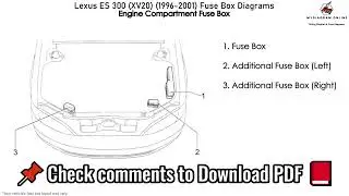 Lexus ES 300 XV20 1996 2001 Fuse Box Diagrams