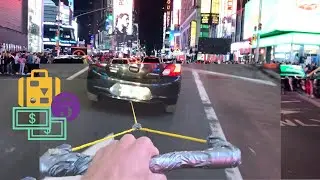 (Penny Boarding) Wakeboarding in Times Square | NYC | + How I Traveled Across the Country for $5