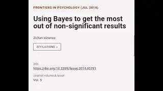 Using Bayes to get the most out of non-significant results | RTCL.TV