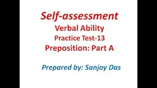 Verbal Ability: Practice Test 13 (Preposition: Part A)