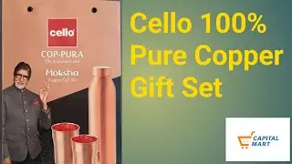 Cello 100% Pure Copper Gift Set// Copper Bottle