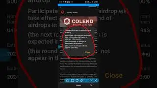 How to participate in Colend Airdrop in Statoshi App