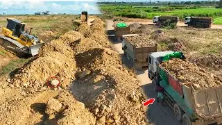 OMG!!!Expert Operating  SHANTUI Dozer DH17 C3 Cutting Slope & Grading Fillup Land Step First