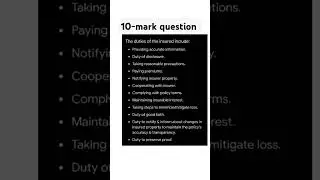 # rights & duties of insured in fire insurance (10-mark question)...