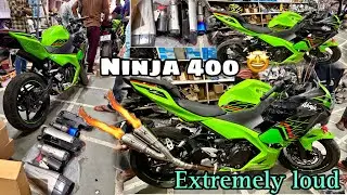 ninja 400 extremely loud exhaust sound | ninja 400 loudest exhaust 🔥ninja 400 modified