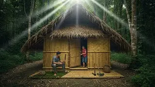 Couple Builds a Secret Bamboo Cabin Deep in the Jungle