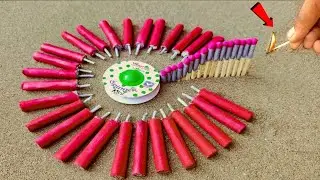 Lot Of Bijali Bomb and Ground Chakkar vs Matchstick Chain Reaction Dominos crackers Experiment 2025