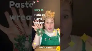 Easy Holiday Art Tutorial - Day 16 Pasta Wreath #viralshorts  #christmas2025 #diy