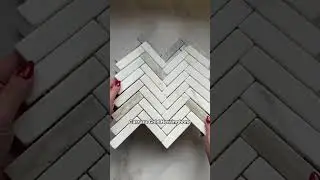 REAL MARBLE Carrara Herringbone Mosaic Tiles #shorts #marble