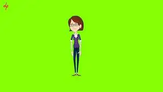 Tired | female teacher| green screen animation