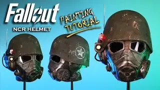 How to Paint a Fallout NCR Cosplay Helmet - Weathering A 3D Printed Prop Using Paints and Metallics