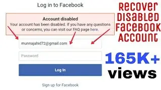 Recover your Disabled facebook account in just less than 2 minutes