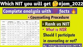 Rank vs NIT in JAM 2022| Special round counseling| complete analysis| CCMN or NITs counseling