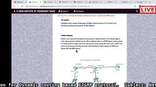 Lab 6: To Design and configure simulation for Dynamic routing based EIGRP protocol.