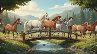 Walking horses to the pasture | A peaceful farm story