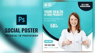 How to Design Eye Doctor Social Media Poster  Photoshop Tutorial